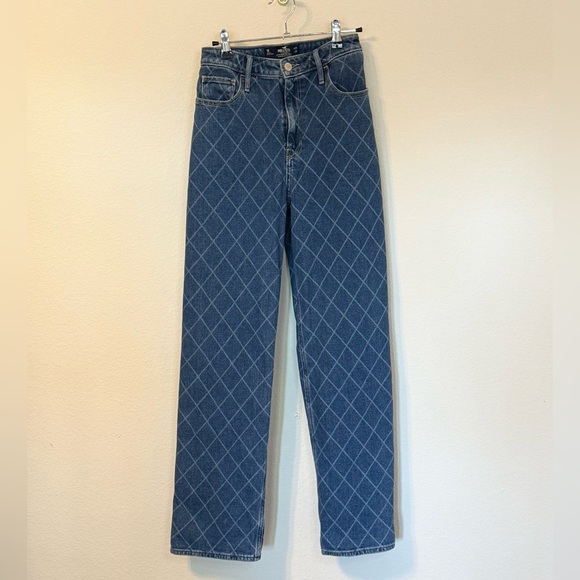 Hollister Diamond Blue High Rise Dad Jeans Medium Wash Denim- Size 25 - Picture 3 of 7